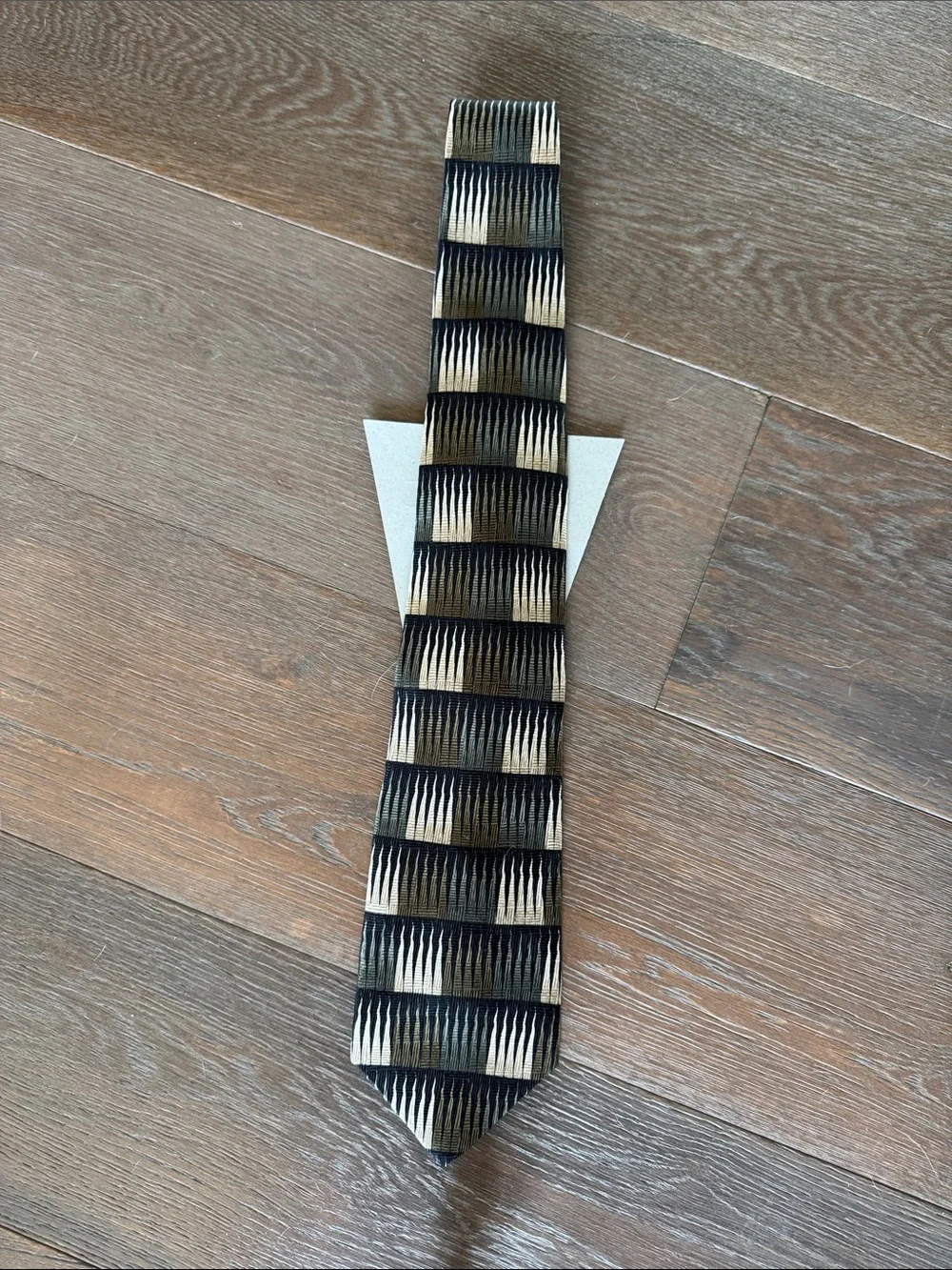 Black and Gold Textured Stripe Men's Tie